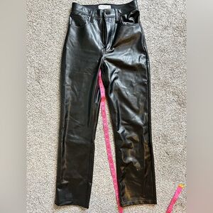 Abercrombie vegan leather 90s straight pant